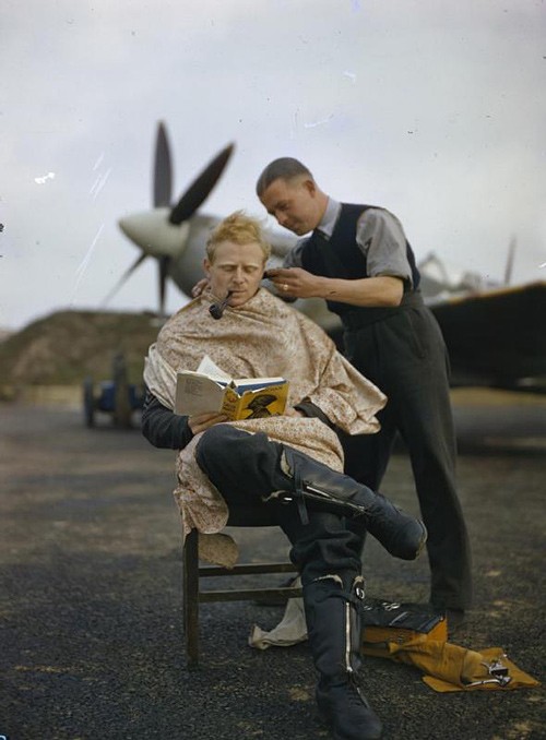 Haircut on the tarmac.