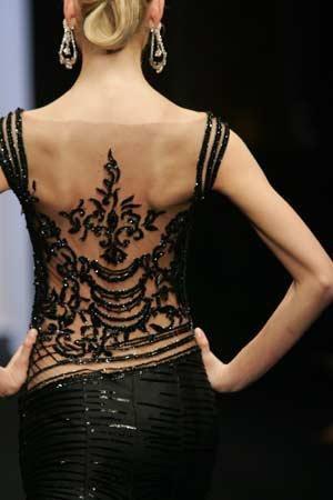 Open back gown.