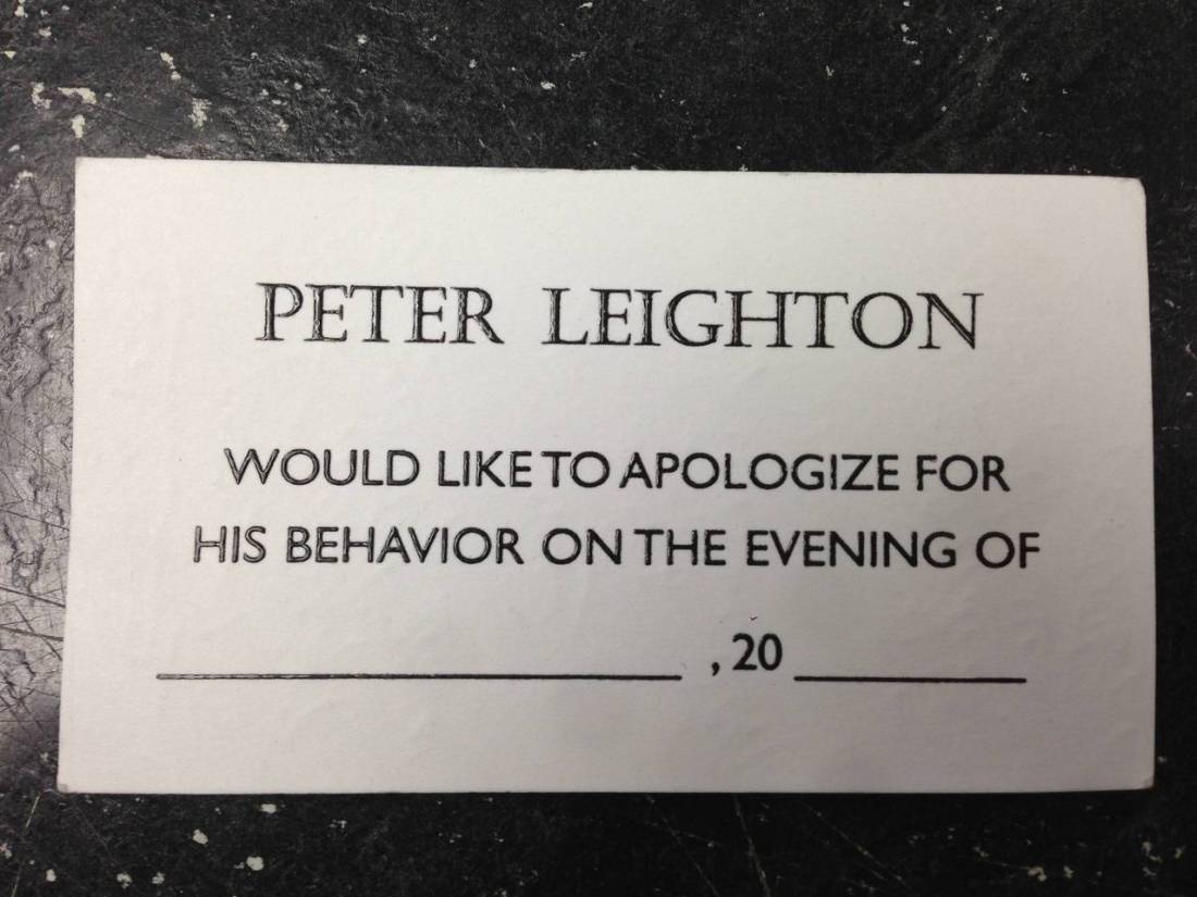 Peter Leighton is sorry.