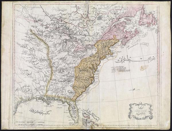 Ottoman map of the United States, 1803.
